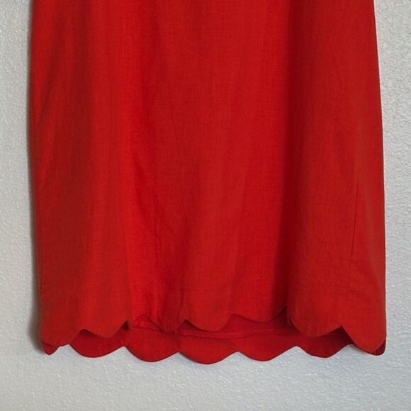 Kate Spade for Target Vibrant Red Scalloped Linen Dress Womens S Oversized NWT - Picture 5 of 13